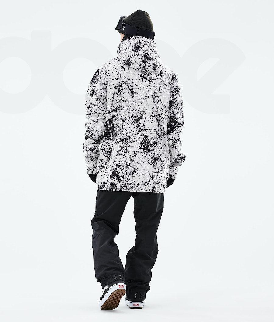 White Black Men's Dope Yeti 2021 Snowboard Jackets | NZ_D2196