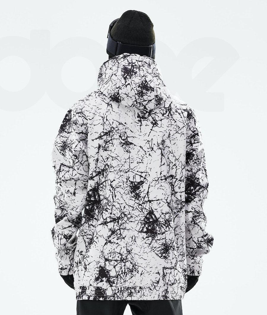 White Black Men's Dope Yeti 2021 Snowboard Jackets | NZ_D2196