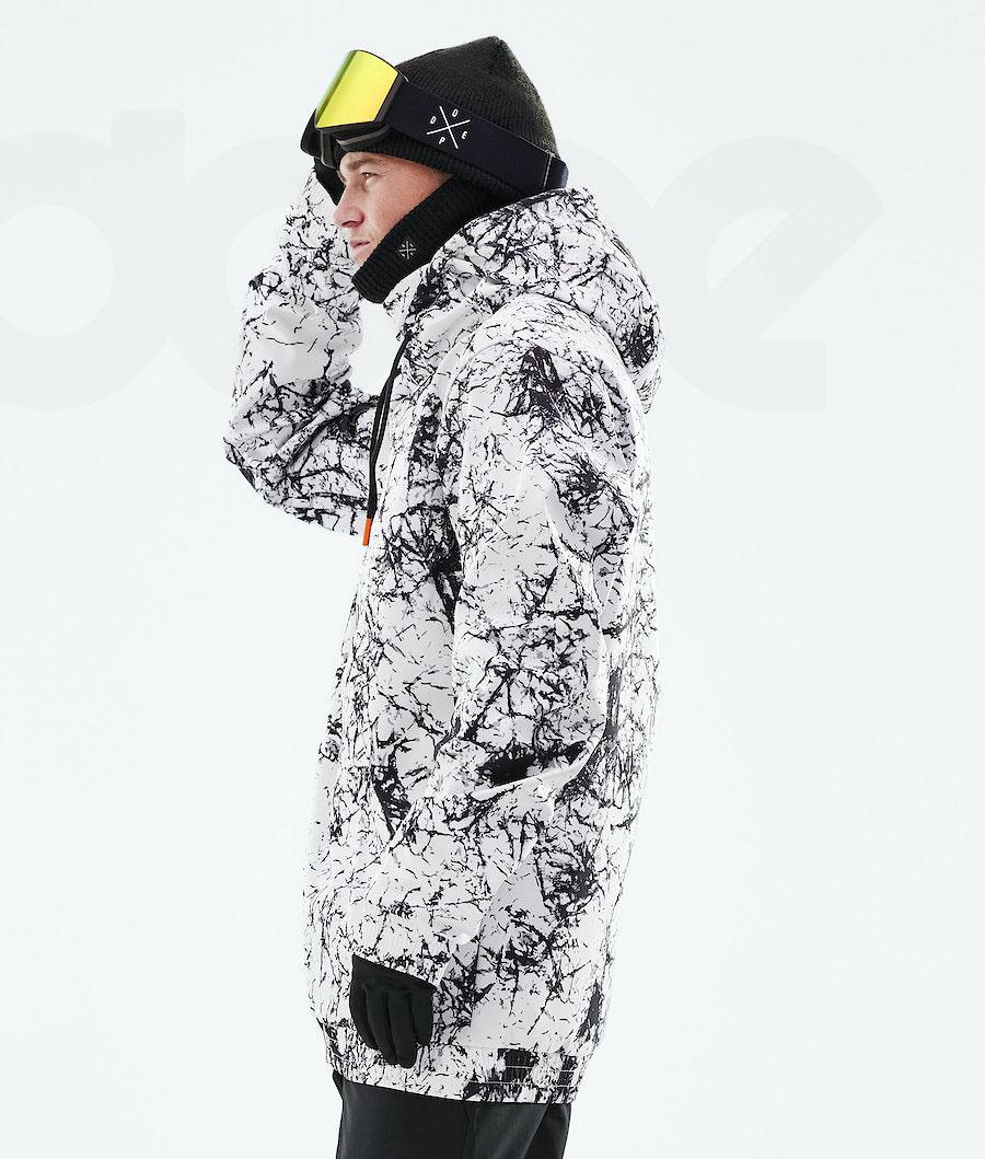 White Black Men's Dope Yeti 2021 Snowboard Jackets | NZ_D2196