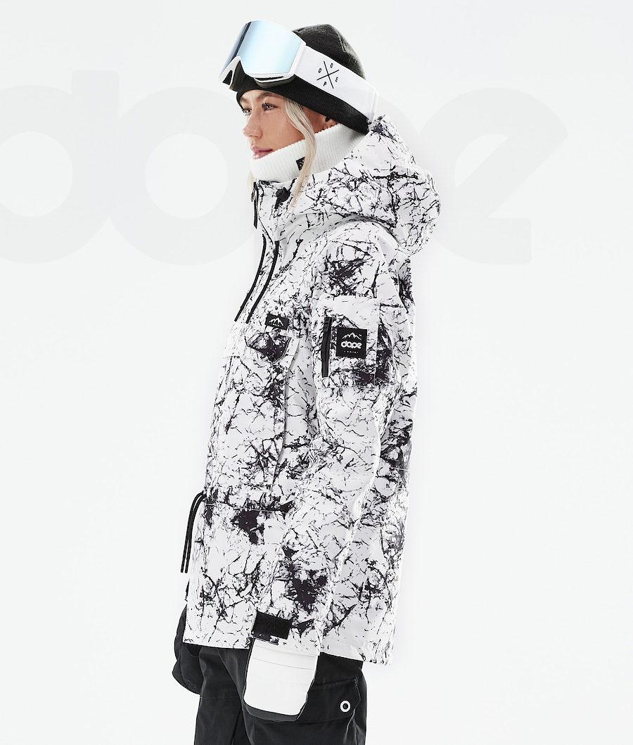 White / Black Women's Dope Annok W 2021 Snowboard Jackets | NZ_D1965