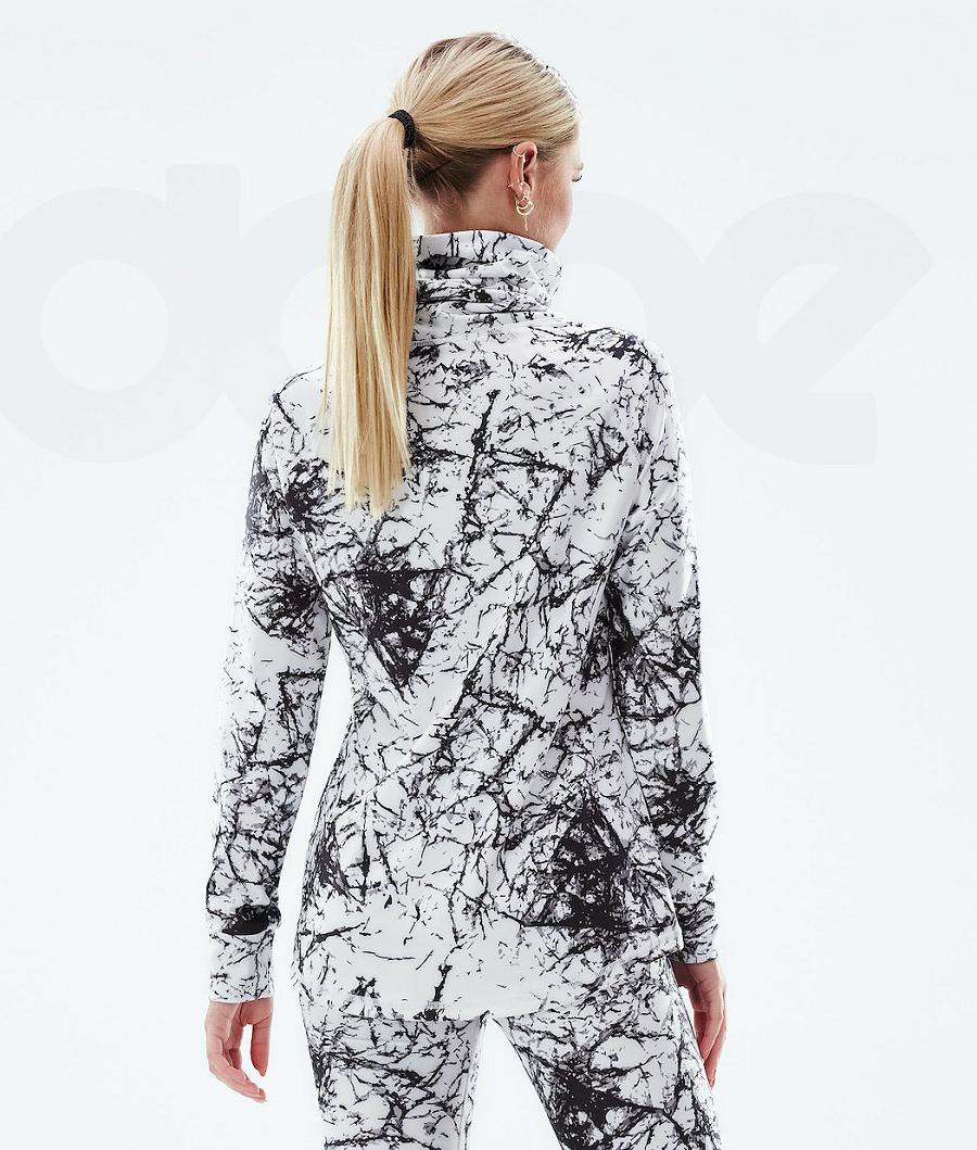 White / Black Women's Dope Snuggle W Base Layer Tops | NZ_D1407