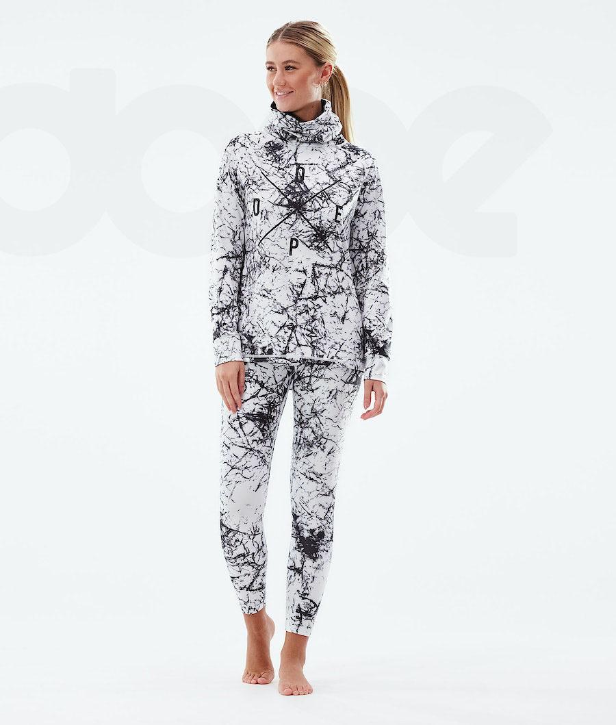 White / Black Women's Dope Snuggle W Base Layer Tops | NZ_D1407