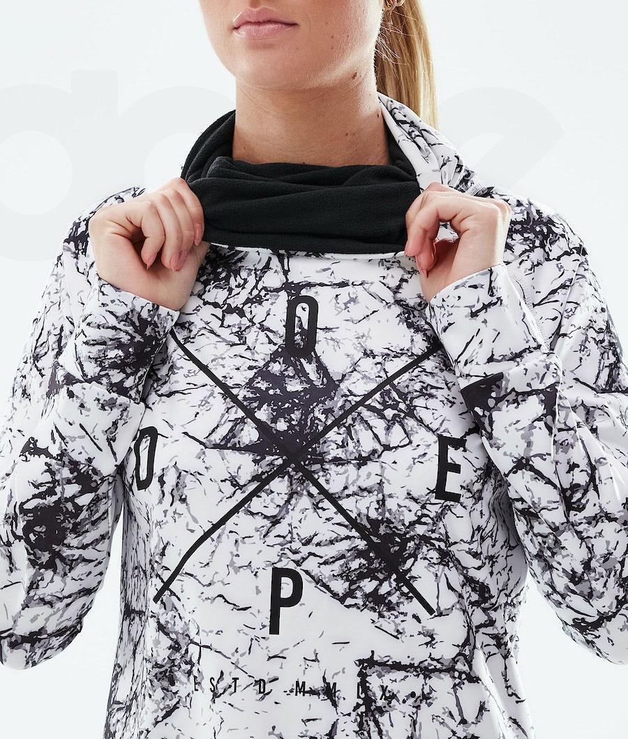 White / Black Women's Dope Snuggle W Base Layer Tops | NZ_D1407