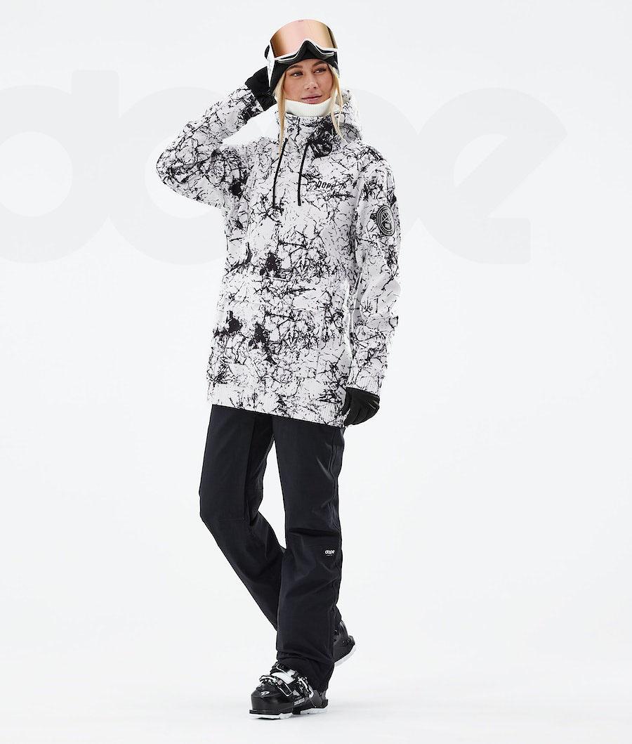 White / Black Women's Dope Wylie W Ski Jackets | NZ_D1035