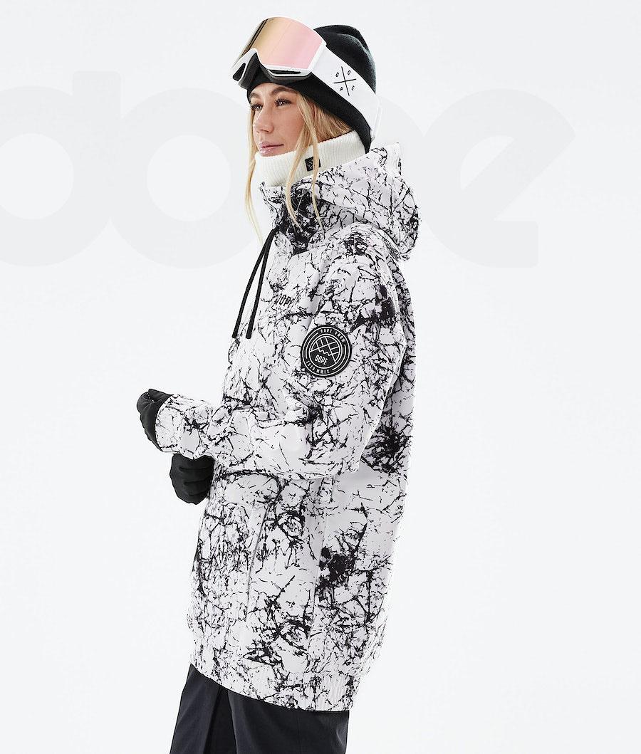 White / Black Women's Dope Wylie W Ski Jackets | NZ_D1035