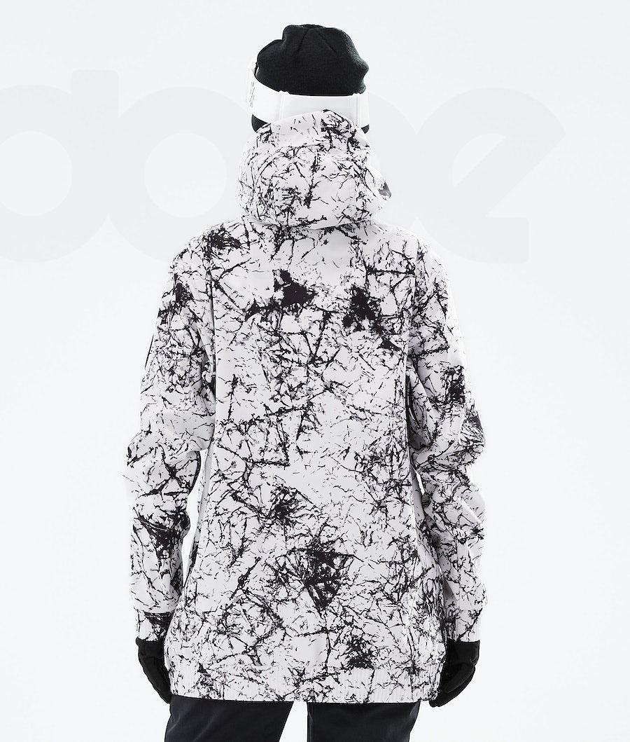 White / Black Women's Dope Wylie W Ski Jackets | NZ_D1035