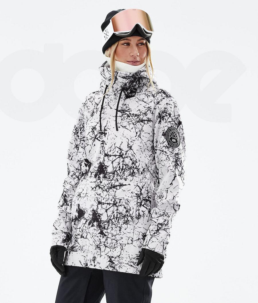 White / Black Women\'s Dope Wylie W Ski Jackets | NZ_D1035