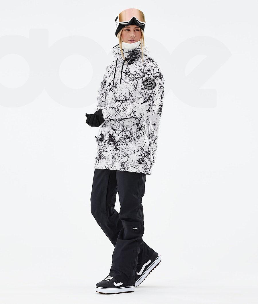 White / Black Women's Dope Wylie W Snowboard Jackets | NZ_D2400