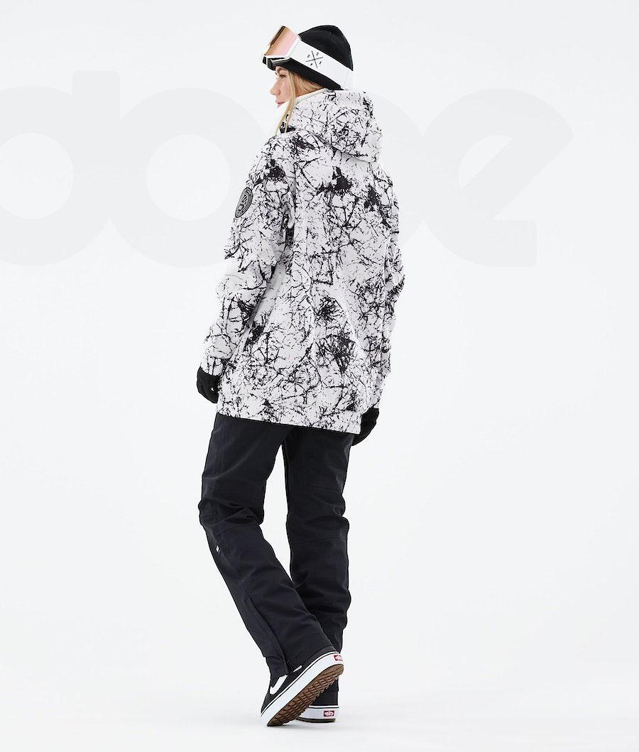 White / Black Women's Dope Wylie W Snowboard Jackets | NZ_D2400