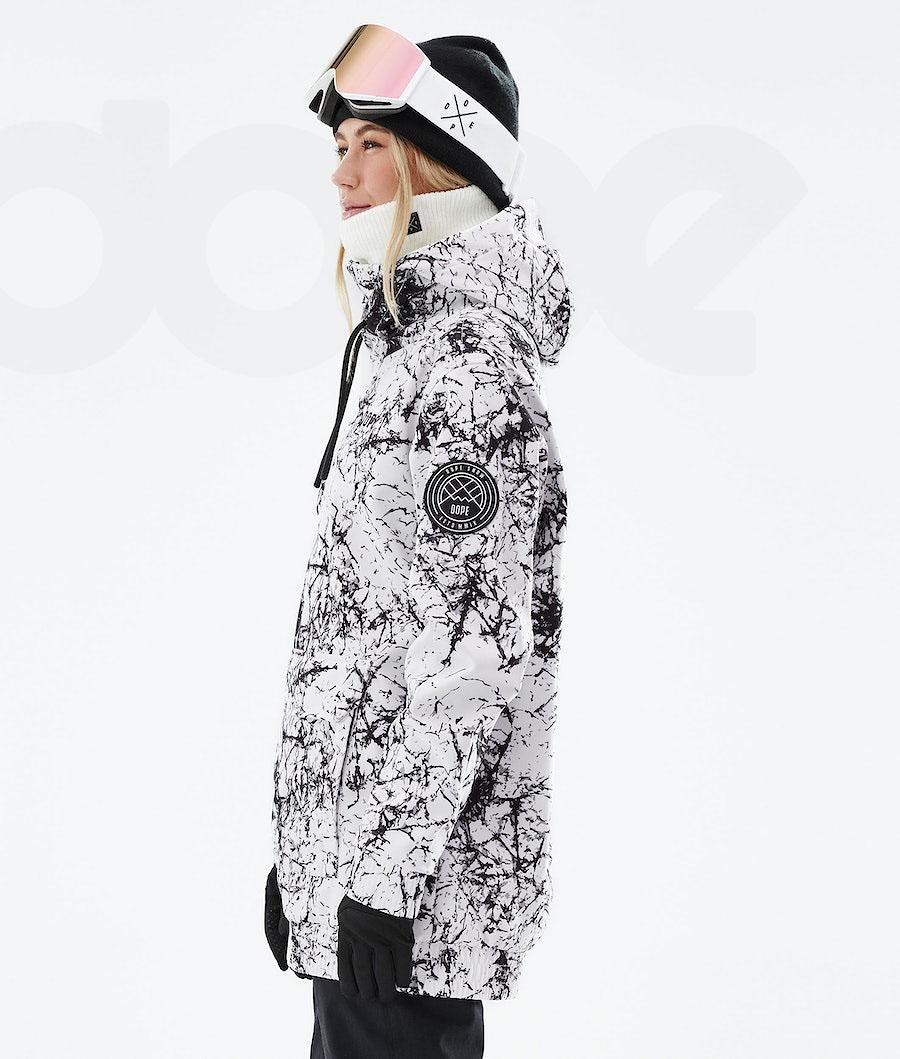 White / Black Women's Dope Wylie W Snowboard Jackets | NZ_D2400