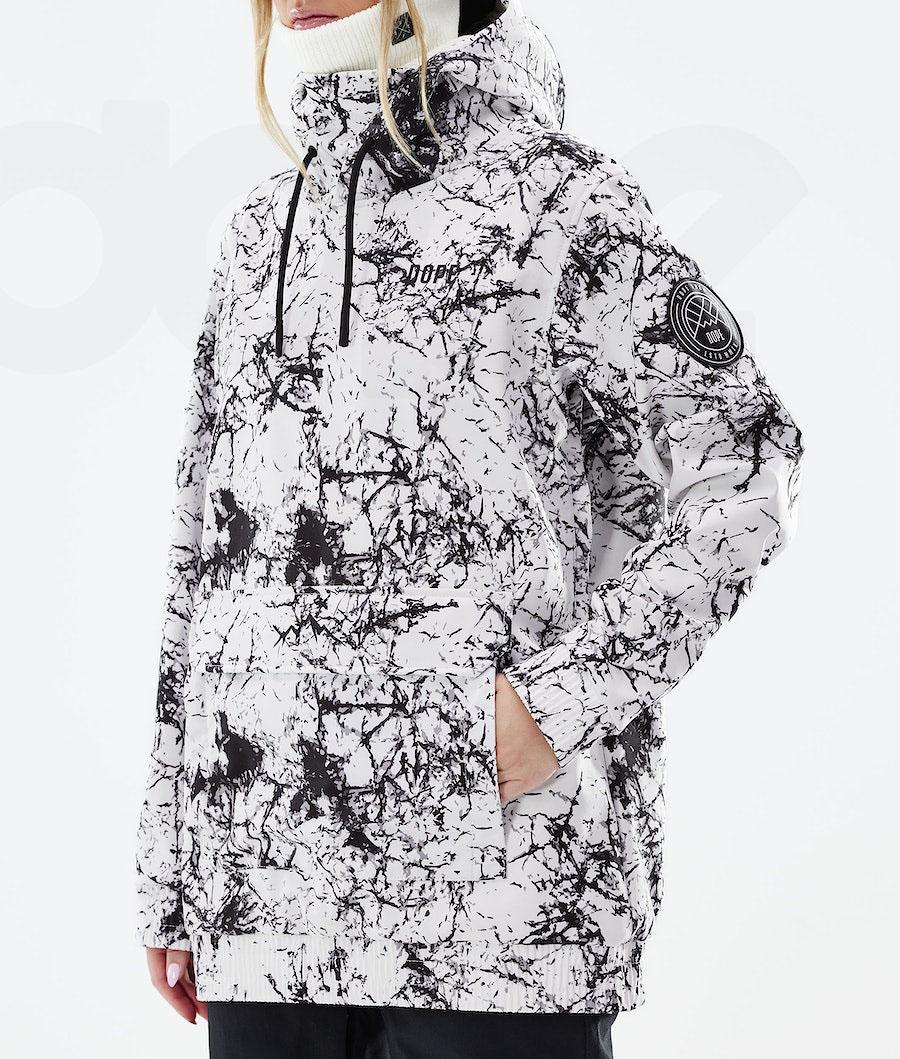 White / Black Women's Dope Wylie W Snowboard Jackets | NZ_D2400