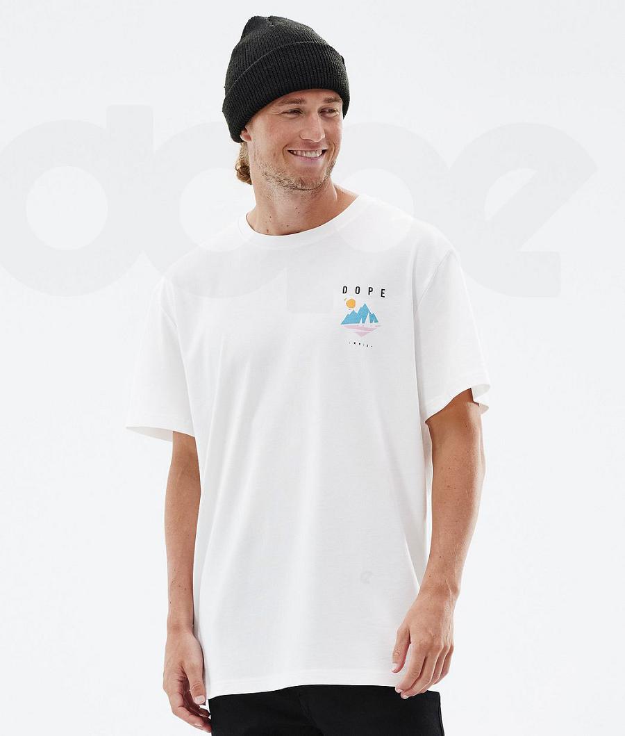 White Men's Dope Standard T-shirts | NZ_D1978