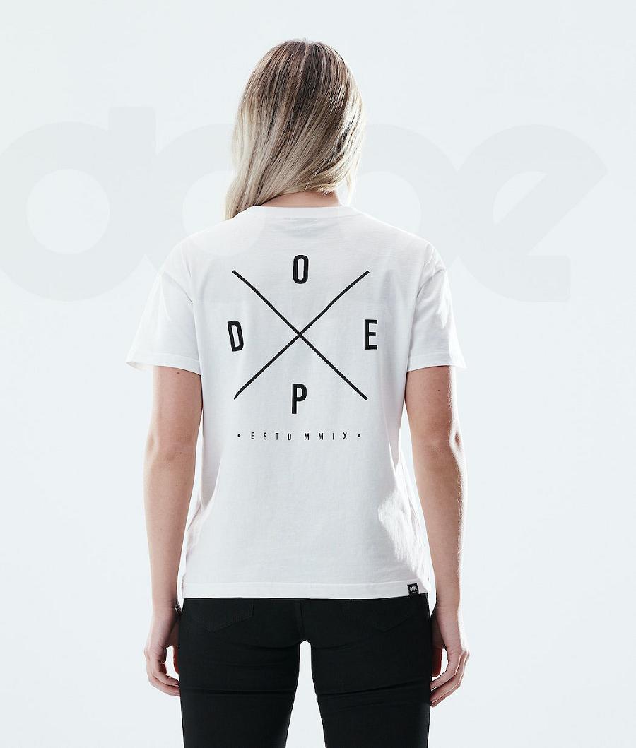 White Women's Dope Regular T-shirts | NZ_D1500