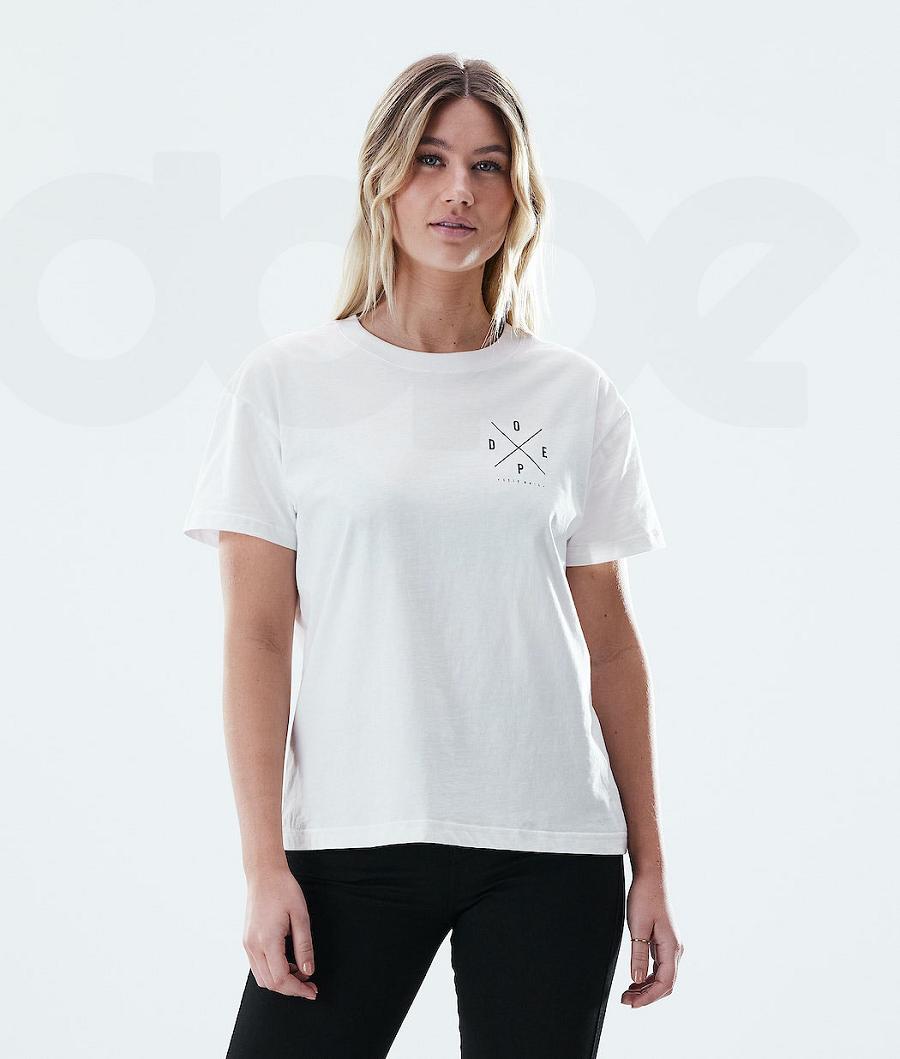 White Women\'s Dope Regular T-shirts | NZ_D1500