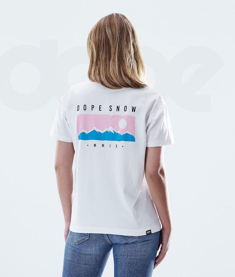 White Women\'s Dope Regular T-shirts | NZ_D2207