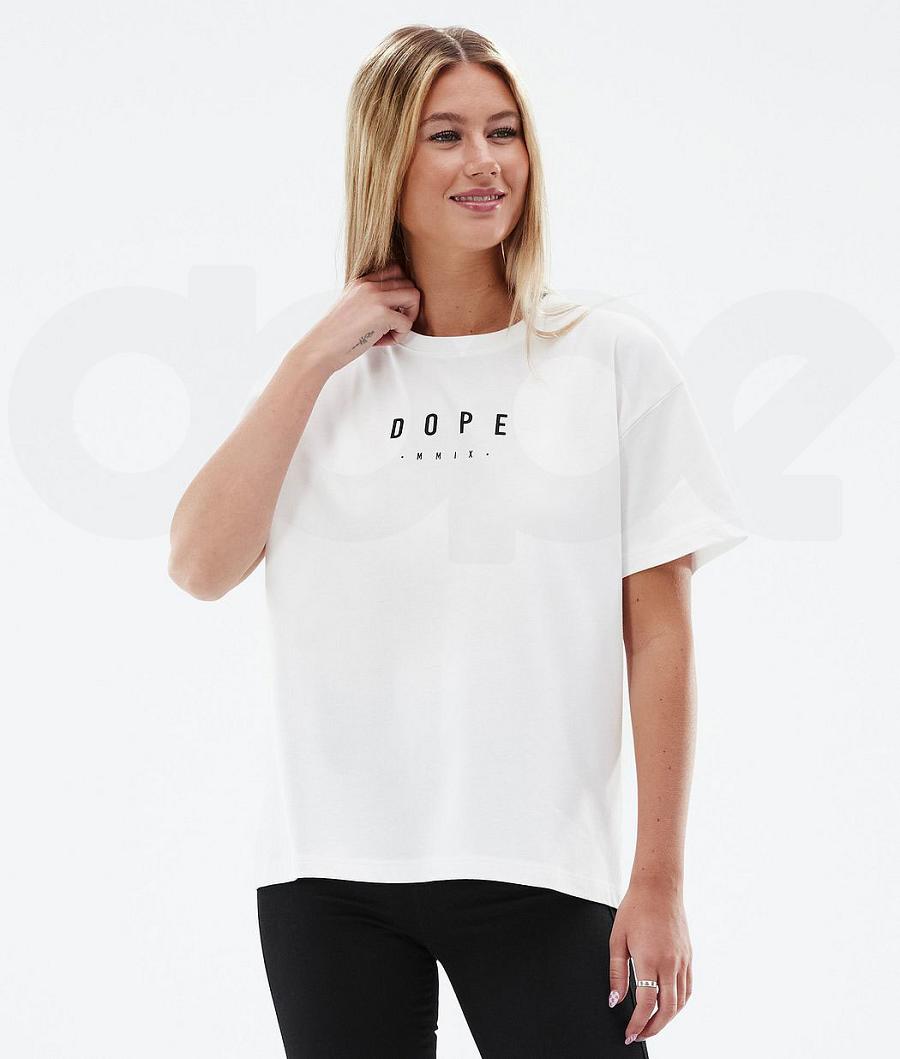 White Women's Dope Standard W T-shirts | NZ_D2091