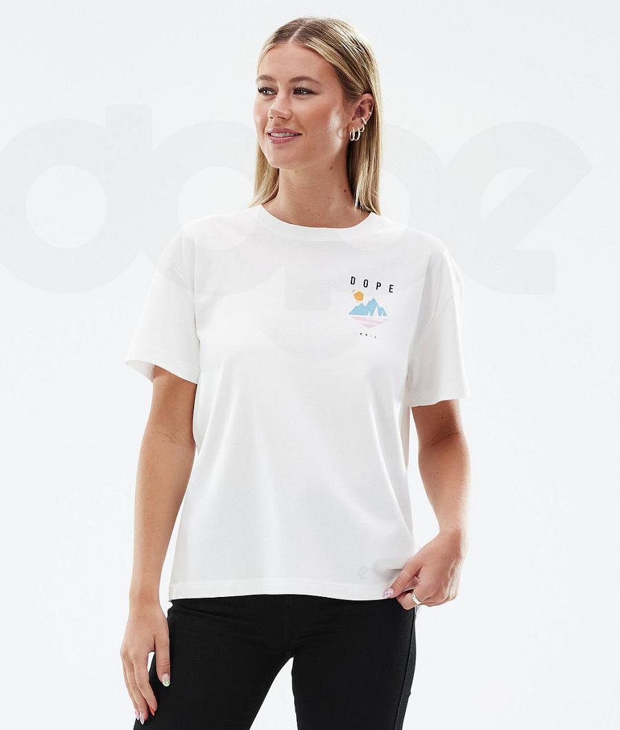 White Women's Dope Standard W T-shirts | NZ_D2445
