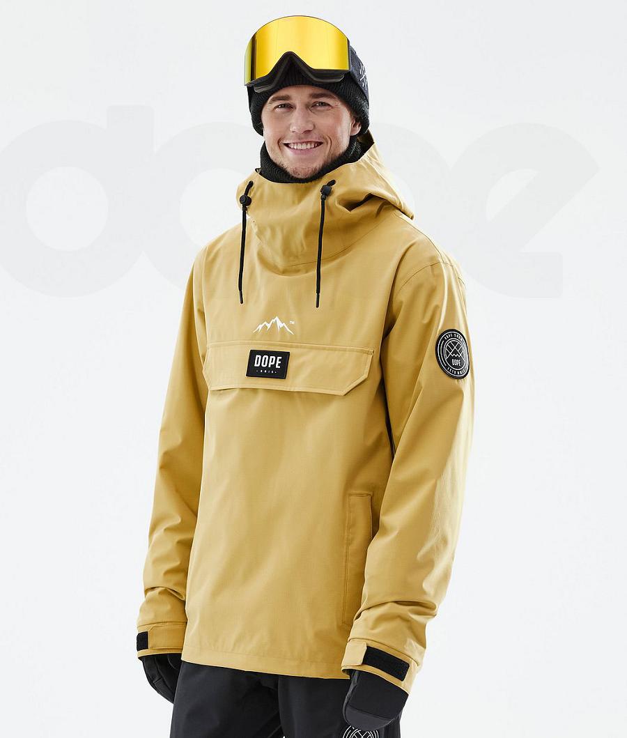 Yellow Men\'s Dope Blizzard Ski Jackets | NZ_D1997