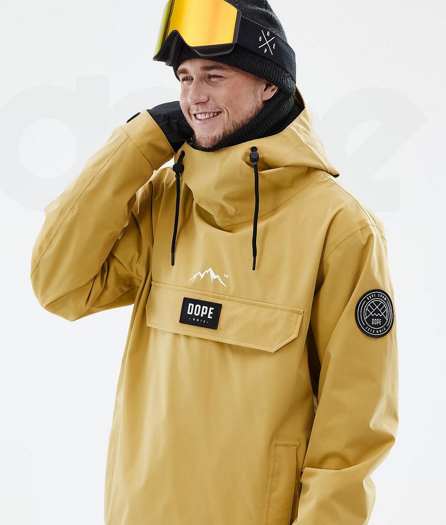 Yellow Men's Dope Blizzard Snowboard Jackets | NZ_D1795