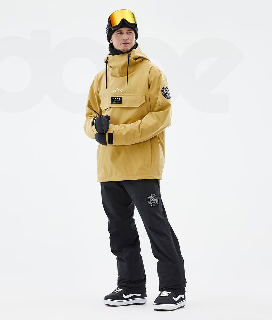 Yellow Men's Dope Blizzard Snowboard Jackets | NZ_D1795