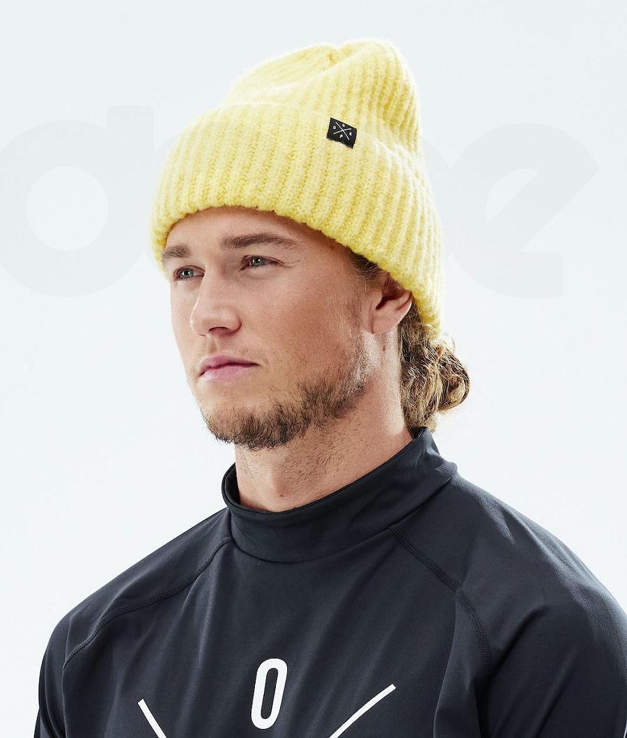 Yellow Men's Dope Chunky Beanies | NZ_D2087